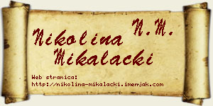 Nikolina Mikalački vizit kartica